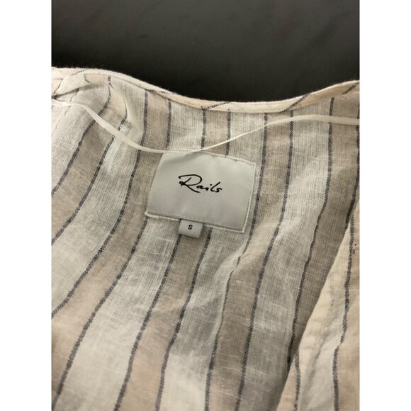 RAILS Zuri Costa Stripe Linen Blend Belted Dress Beige size Small - Picture 4 of 10